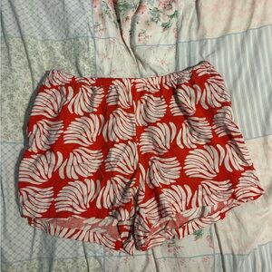 a new day Red and White High-Waist Floral-Print Lounge Shorts